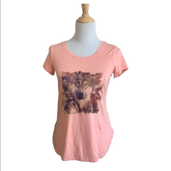 Head | Custom Made Pink Wolf Design T-Shirt - Picture 1 of 3